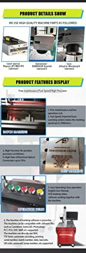 50 W JPT Fiber Lazer Gravür Makinesi için Metal Dikey Fiber Lazer Gravür Markalama Makinesi ile 175×175mm Lens