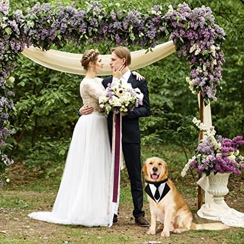 HDGDT Köpek Smokin, Papyon ile Resmi Köpek Düğün Bandana Yaka, Ayarlanabilir Köpek Resmi Takım Elbise Köpek Doğum