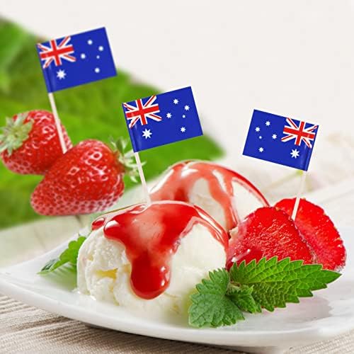 YİPİNG 100 adet Avustralya Bayrağı Kürdan, Avustralya Bayrağı Parti Malzemeleri, Mini Bayrakları Cupcakes, Tema Parti