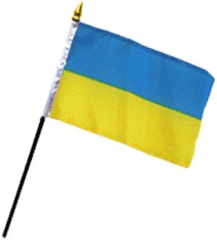 Ukrayna Düz 4 x 6 Masa Sopa Bayrağı (Taban Yok) (1 Bayrak)