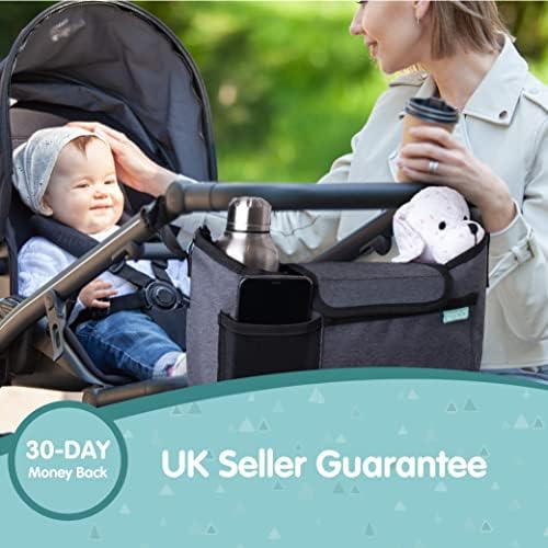Onco Bebek Arabası Organizatörü-Telefon ve Bebek Aksesuarları için Yalıtımlı Bardak Tutuculu Caddy-Bebek Jogger, Britax,