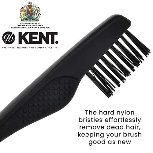 Kent OG4 Kayın Ağacı Beyefendilerin Sakal Bakımı için Saç Fırçası ve Yüz Fırçası + Kent LPC3 Fırça Temizleyici-Erkek