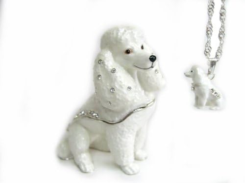 Beyaz Fransız Kaniş Köpek Bejeweled Biblo Kutusu