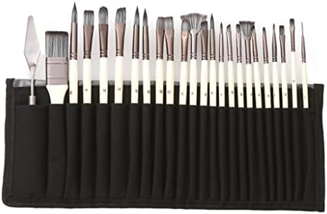 LİRUXUN 24 adet Naylon Saç Ahşap Saplı Suluboya Fırçaları Kalem Kazıyıcı ovma fırçası Seti DIY Yağ Akrilik Resim Sanatı