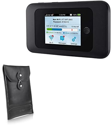 BoxWave için AT & T Hız 2 Mobil Hotspot (Kutu BoxWave) - Nero Deri Zarf, deri cüzdan Tarzı Kapak Çevirin