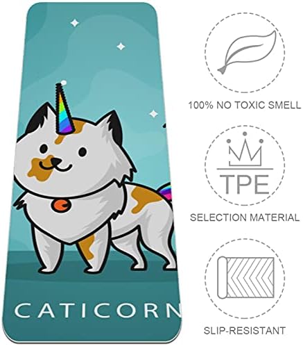 Siebzeh Düz Sevimli Kedi Unicorn Özenti Clipart Premium Kalın Yoga Mat Çevre Dostu Kauçuk Sağlık ve Fitness Her Türlü