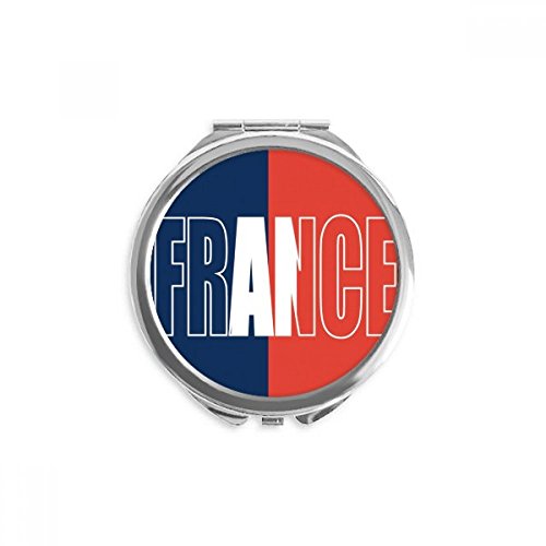Fransa ülke bayrağı adı el kompakt ayna yuvarlak taşınabilir cep cam