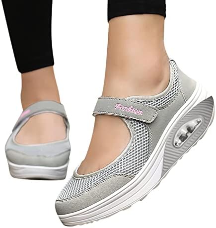 PGOJUNI platform sandaletler Kadınlar için, Bayan Nefes Örgü Yürüyüş Katır Sneakers Aç Geri Üzerinde Kayma gündelik