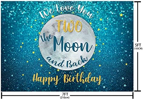 MEHOFOND İki Ay Zemin 2nd Doğum Günü Partisi Süslemeleri Biz Seni Seviyorum Ay ve Arka Dış Uzay Evren Galaxy Gezegenler