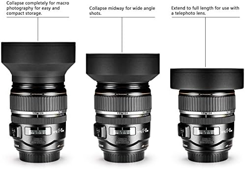 3 Parça Filtre Kiti (UV-CPL-FLD) + Lale Lens Hood + Yumuşak Kauçuk Hood + Lens Kapağı + Seçin için Canon, Nikon, Sony,