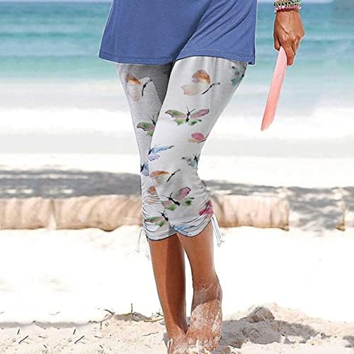 MIASHUI Bayan Pantolon Rahat Çalışma Uzun Kadın Rahat pantolon Çiçek Baskı Rahat Tatil Kısa Pantolon Kadınlar için