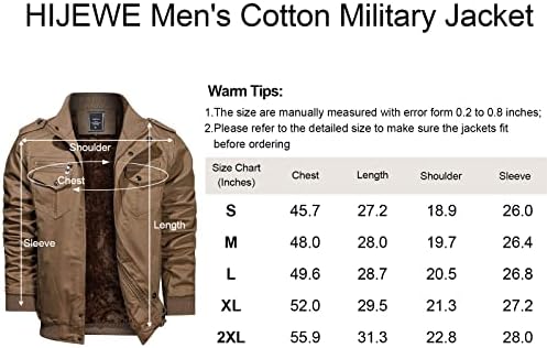 HIJEWE erkek Kış Askeri Ceket Pamuk Kalınlaşmak Çok Cep Bombacı Alan Dış Giyim Polar Kargo Ceketleri Rahat Ceket