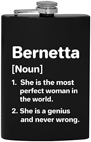 Bernetta Tanımı En mükemmel Kadın-8oz Kalça Alkol Şişesi