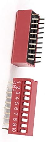 Aexit 2 Adet 2.54 mm Duvar Anahtarları 20 Pin Delikten Montaj Piyano Anahtar DIP Dimmer Anahtarları Anahtarları Kırmızı