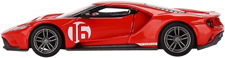 GT 16 Alan Mann Miras Sürümü Kırmızı w / Altın Çizgili Sınırlı Sayıda 1440 adet Dünya Çapında 1/64 pres döküm model