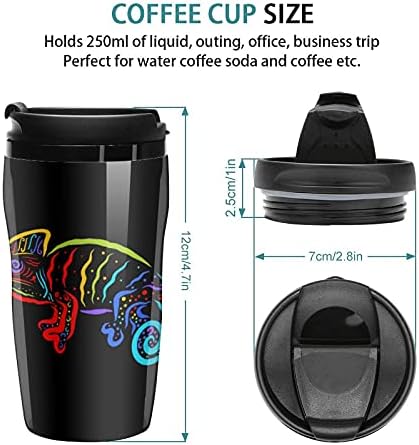 Renkli Bukalemun yeniden kullanılabilir kahve kapaklı kupa Yalıtımlı seyahat bardağı çift katlı fincan Ofis Ev Araba