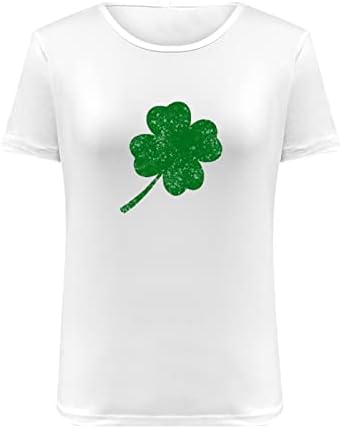 Aziz Patrick Günü Gömlek Kadınlar için Şans Shamrock Baskı kısa kollu t-shirt Gömlek Ekip Boyun Gevşek Casual En Tees