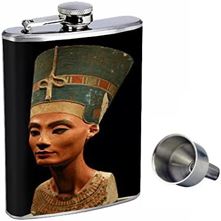 Kraliçe Nefertiti Mısır Mükemmellik Tarzı 8 oz Paslanmaz Çelik Viski Şişesi Ücretsiz Huni ile D-115