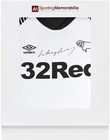 Wayne Rooney İmzalı Derby County Gömlek 2019-20-Hediye Kutusu İmzalı Forma-İmzalı Futbol Formaları