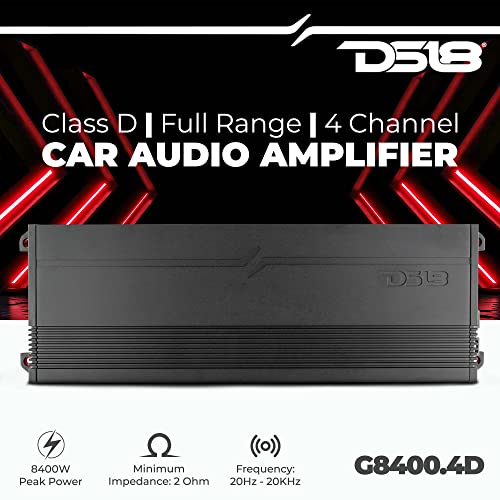 DS18 G8400. 4D Araba ses anfisi 4 Kanallı D Sınıfı Tam Aralıklı 8400 Watt Kompakt Tasarım Kolay Kurulum-Araç Ses Sistemleri