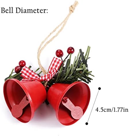 ZHome Dekoratif Metal asma çan-Çift Jingle Bells Dekorasyon için Yay Kurdele ile Noel noel dekoru Renkli 3 çift /