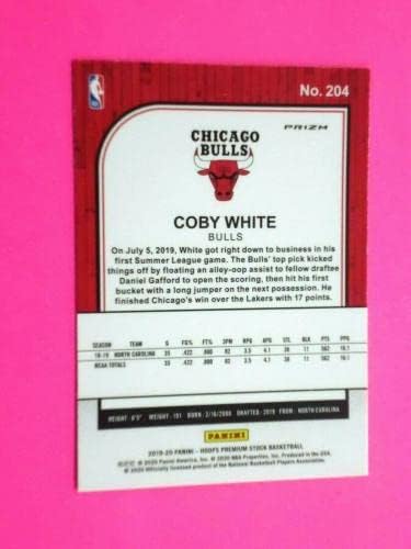 Coby Beyaz 2019-20 PANİNİ NBA ÇEMBERLER RC PRİZM Kartı 204 BULLS - İmzasız Basketbol Kartları