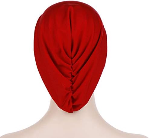 Bere Kap kadın Büküm Düğüm Pilili Türban Headwrap Kadınlar için Wrap Türban Baggy Müslüman Bere Şapka Kadınlar için