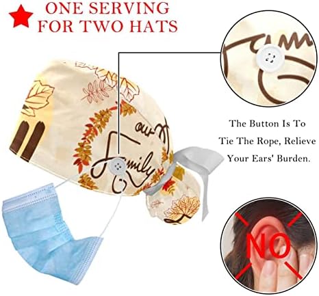 2 Paket Kabarık Kap Düğmesi At Kuyruğu Kılıfı, Pamuk Çalışma Şapka Ter Bandı, Ayarlanabilir Cerrahi Kapaklar Kaset