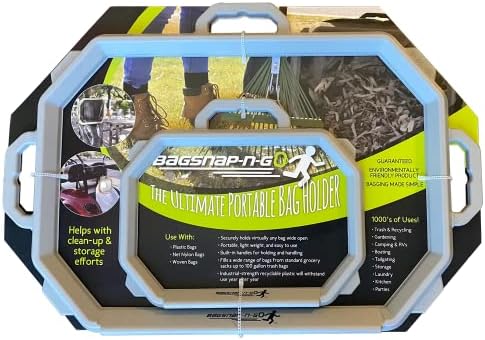 BagSnap-N-Go-2 çok amaçlı taşınabilir bakkal ve çöp torbası açacağı seti. Ev ve dış mekan çöp yönetimi: bahçe işleri,