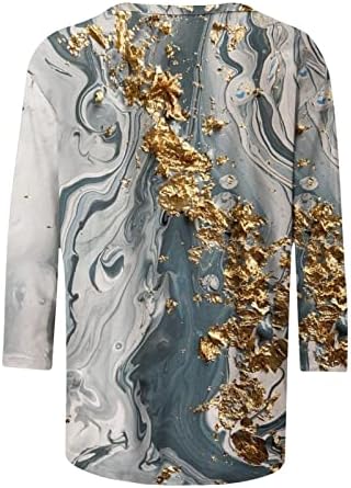 Bluz Tshirt Bayan Yaz Sonbahar Uzun Kollu 3/4 Kollu 2023 Elbise Moda Pamuk Ekip Boyun Grafik Brunch Gömlek 36