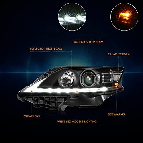 LED DRL Projektör Farlar Meclisi ile Uyumlu Lexus RX350 RX450H 13-15, siyah Konut / Açık Köşe