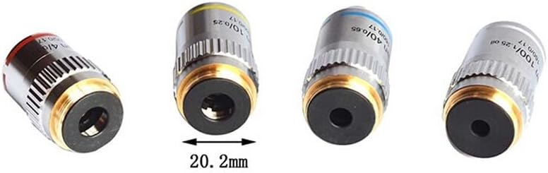 Mikroskop Aksesuarları 20X Biyolojik Mikroskop Objektif Lens, Diş Çapı 20.2 MM Laboratuar Sarf Malzemeleri