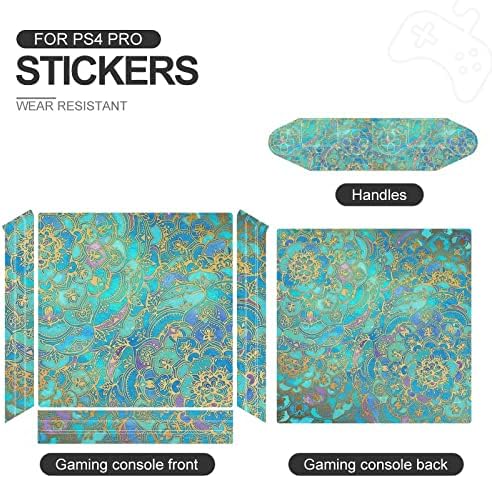 Vitray Mandalalar PVC Yapışkanlı Etiket Cilt Koruyucu Sticker için PS4 Pro / PS4 İnce Denetleyici