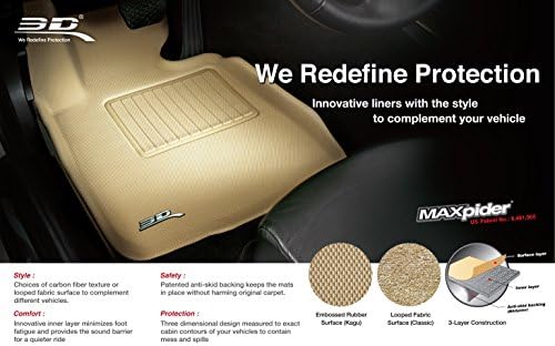 3D MAXpider Kargo Özel Fit Tüm Hava Kat Mat Seçmek için Nissan Pathfinder Modelleri-Kagu Kauçuk (Tan)