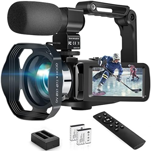Acoletty 4 K Kamera, Video Kamera için YouTube Ultra HD 60FPS 48MP Kamera Mikrofon ile, 360 Video Kaydedici için 3.0
