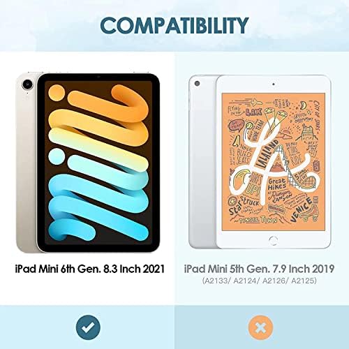 Fancıty Kılıf iPad Mini 6 2021 (8.3 inç), Mini 6th Nesil Kılıf ile Kalem Tutucu, Destek Dokunmatik KİMLİK ve iPencil