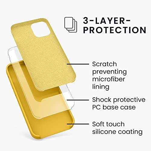 kwmobile Kılıf Apple iPhone 12 Mini Kılıf ile Uyumlu - Yumuşak Kaplamalı TPU Silikon Telefon Kapağı-Bal Sarısı