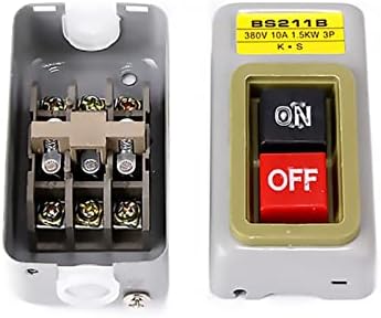 SNKB Güç Kontrol Düğmesi Anahtarı Endüstriyel Ev Üç Fazlı Motor Çalıştırma Düğmesi Basın Anahtarı 10A BS211B 1.5 KW