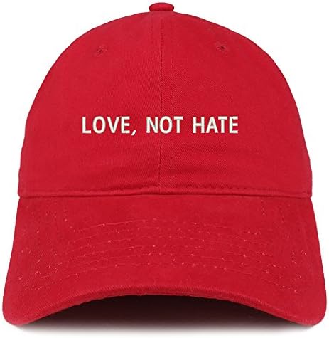 Moda giyim mağazası aşk değil nefret işlemeli yumuşak pamuklu baba şapkası