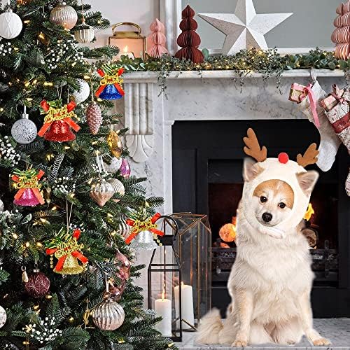 Pet Noel Boynuz şapka seti Kırmızı ve Yeşil Köpek Noel Ren Geyiği Şapka Seti Geyik Şapka Pet Tatil Parti Sevimli Kostümler