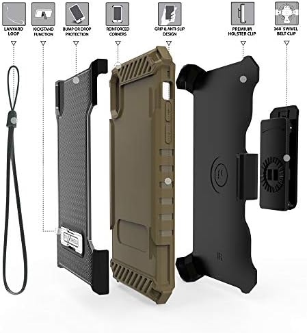 Ötesinde Hücre Trishield Serisi iPhone XR Kılıf ile uyumlu, [Metal Kickstand] ile Askeri Sınıf Sağlam Kapak, [Kemer