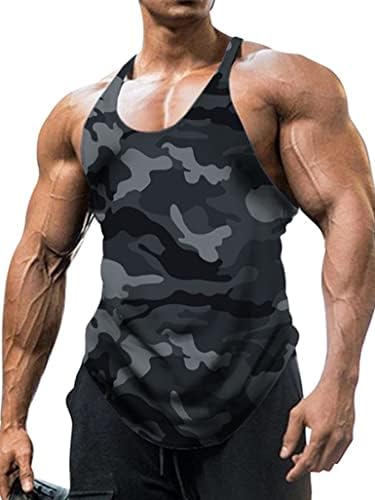 Loodgao erkek Spor Salonu Egzersiz Tank Top Stringer Vücut Geliştirme Kas Yelek Kamuflaj Kolsuz yazlık t-Shirt