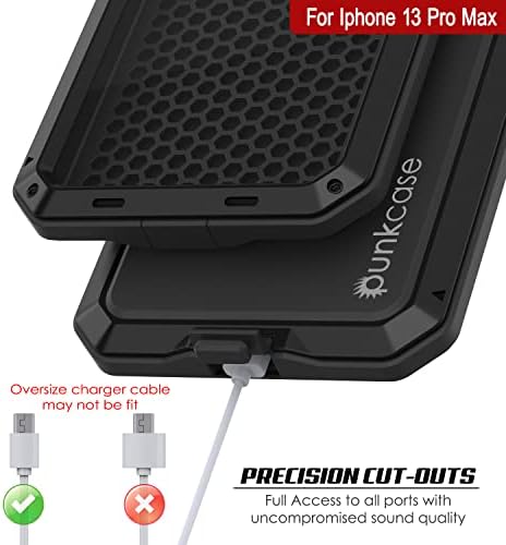 iPhone 13 Pro Max için Punkcase Metal Kasa / Ağır Hizmet Tipi Askeri Sınıf Zırh Kapağı [Darbeye Dayanıklı] Sert Alüminyum