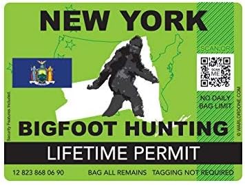 New York Bigfoot Avcılık İzni Sticker Kalıp Kesim Çıkartması Sasquatch Ömür Boyu Vinil abd'de Yapılan