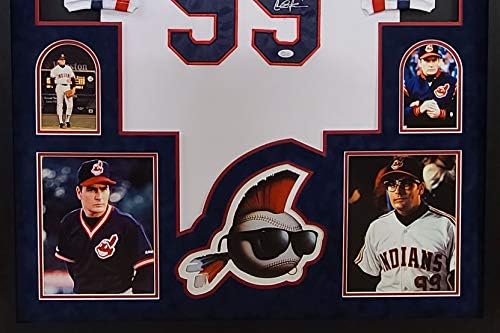 Charlie Sheen Rick Vaughn Major League Cleveland Kızılderilileri İmzalı İmza Özel Çerçeveli Jersey Süet Keçeleşmiş