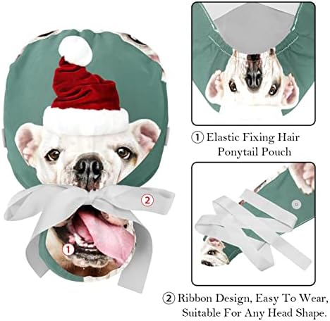 Düğme, at kuyruğu tutucu ve ter bandı ile 2 adet sevimli Corgi köpek kemikleri desen çalışma kapağı