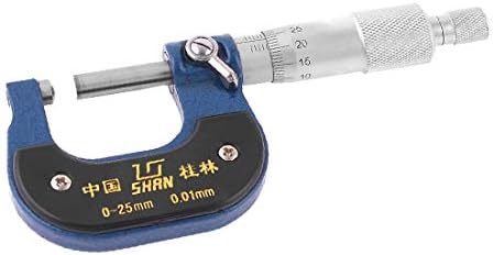 X-DREE 0-25mm Ölçüm Aralığı Katı Metal Çerçeve Metrik Dış Mikrometre (0-25mm Ölçüm Aralığı Mikrometre dış mikrometre)