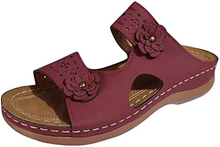 Kadın Yaz Sandalet Bohemia Çiçek Gladyatör Kama Ayakkabı Rahat Ayak Bileği Kayışı Açık Peep Toe platform sandaletler