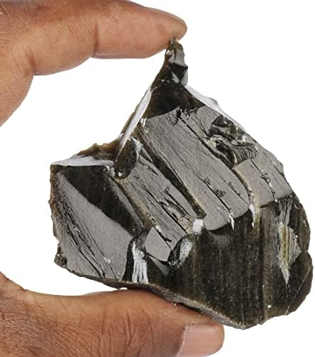 GEMHUB Kaya Kaba Siyah Obsidyen Doğal Şifa Kristal 467.35 ct CT Gevşek taş Cabbing İçin