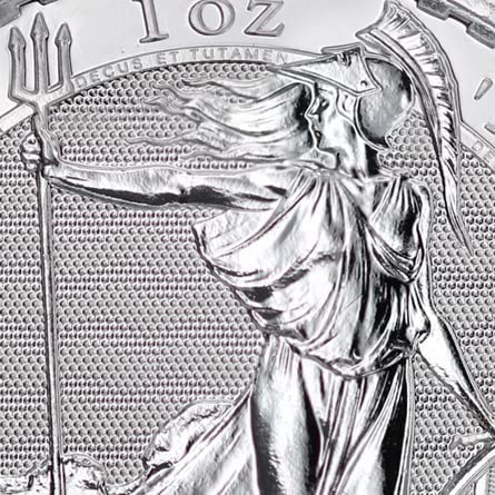 2023 Royal Mint Gem Uncirculated tarafından 1 oz İngiliz Gümüş Britanya Madeni Parası (Kral Charles III) (Erken Sürümler-Büyük